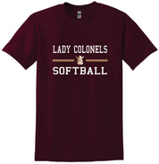 Bourbon County Lady Colonels Softball Maroon Short Sleeve T-Shirt