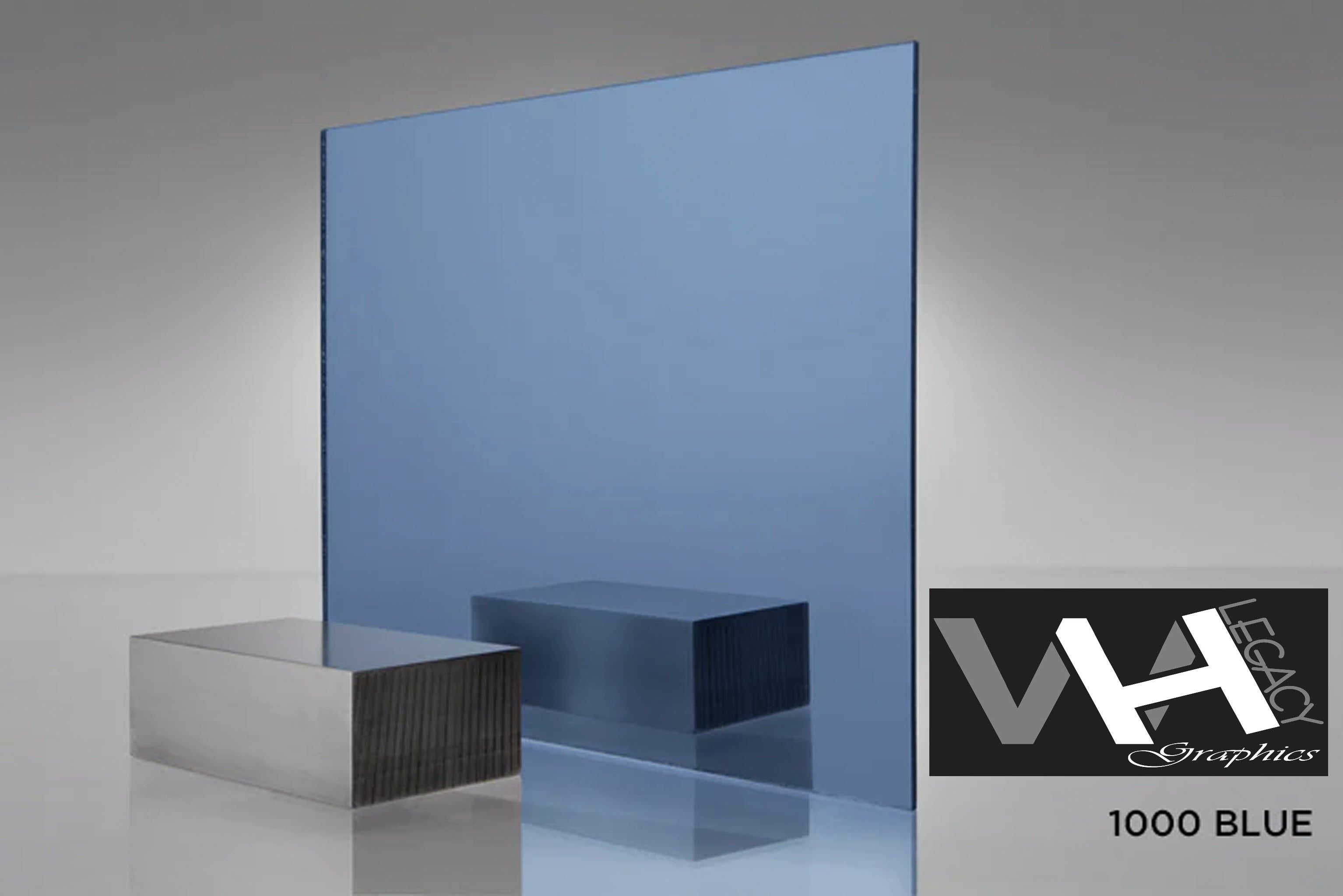 1000 Light Blue Blank Mirrored Acrylic Sheet - 12 IN X 24 IN