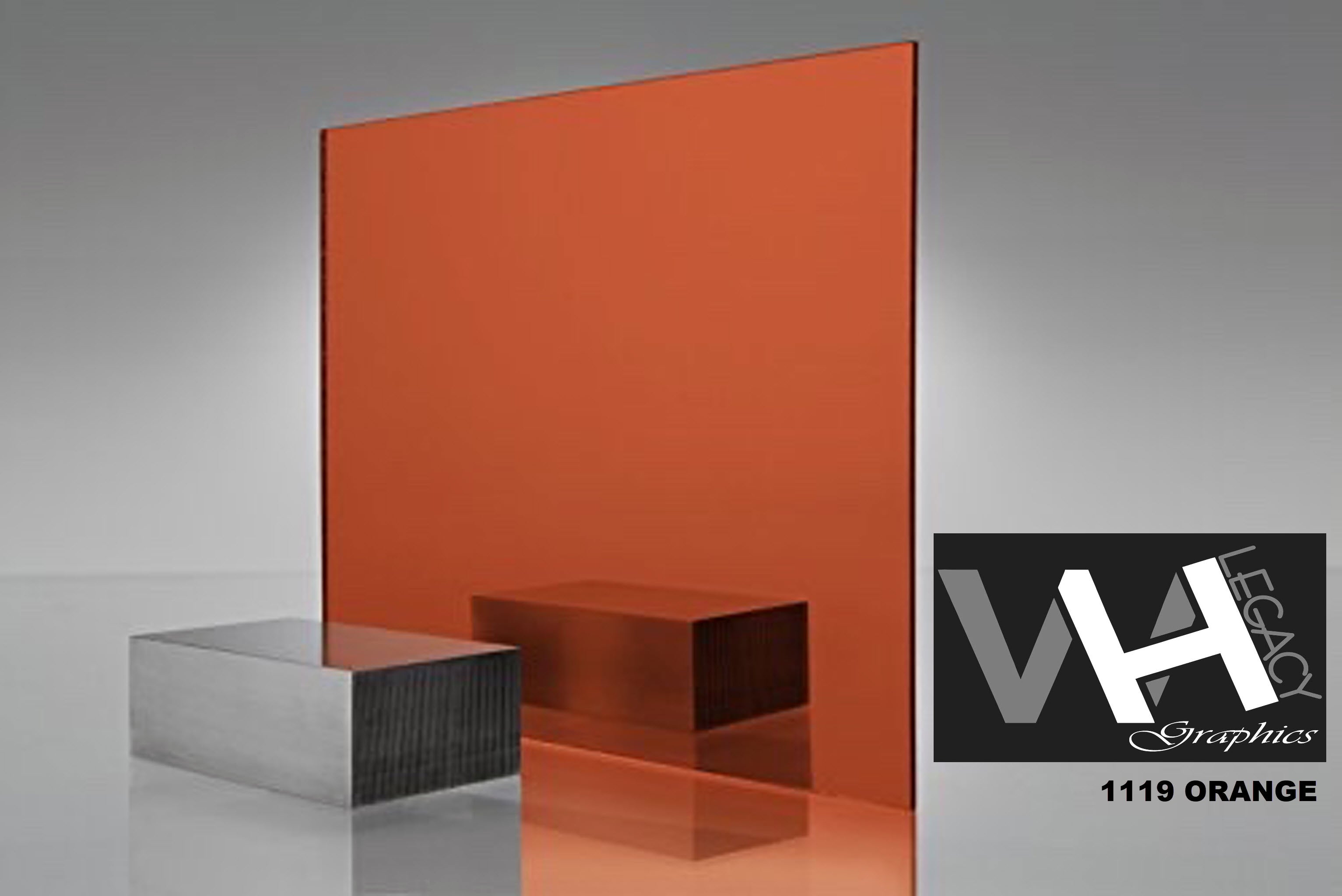 1119 Orange Blank Mirrored Acrylic Sheet - 12 IN X 24 IN