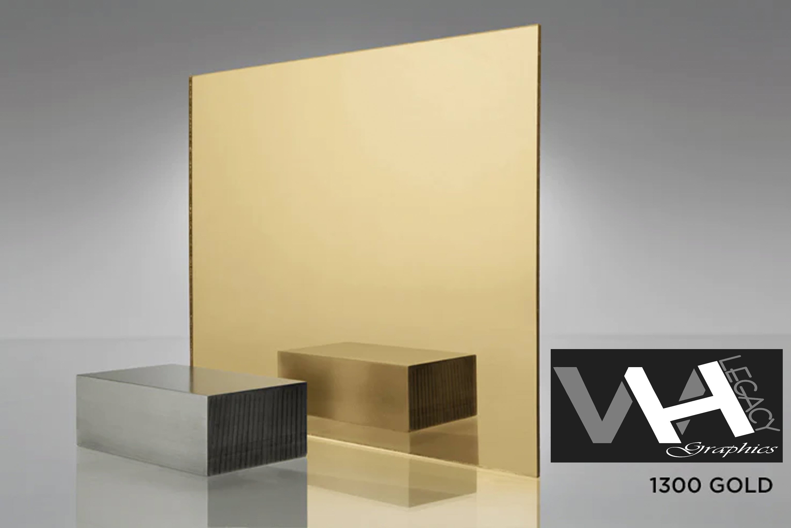 1300 Gold Blank Mirrored Acrylic Sheet - 12 IN X 24 IN