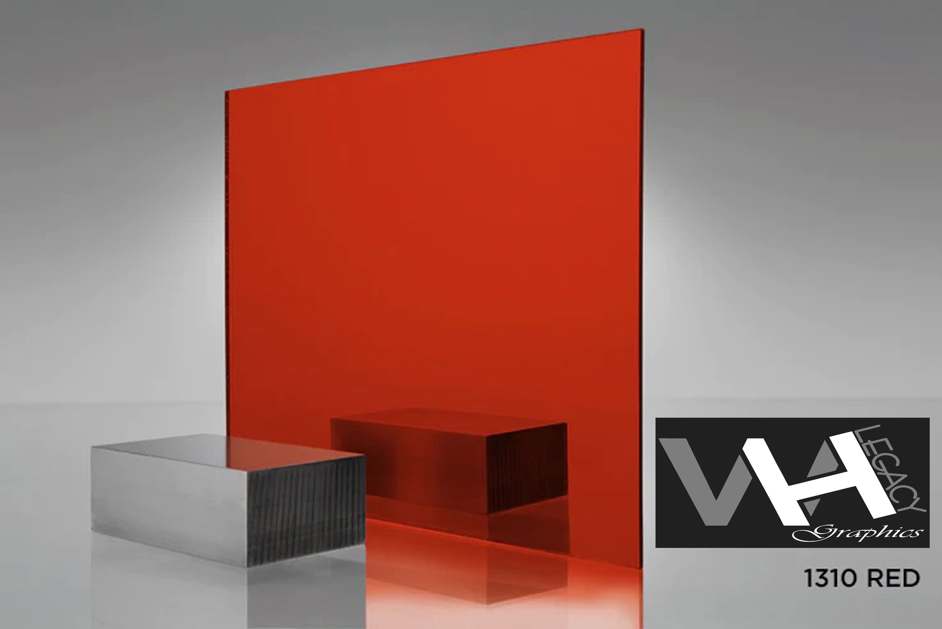 1310 Red Blank Mirrored Acrylic Sheet - 12 IN X 24 IN