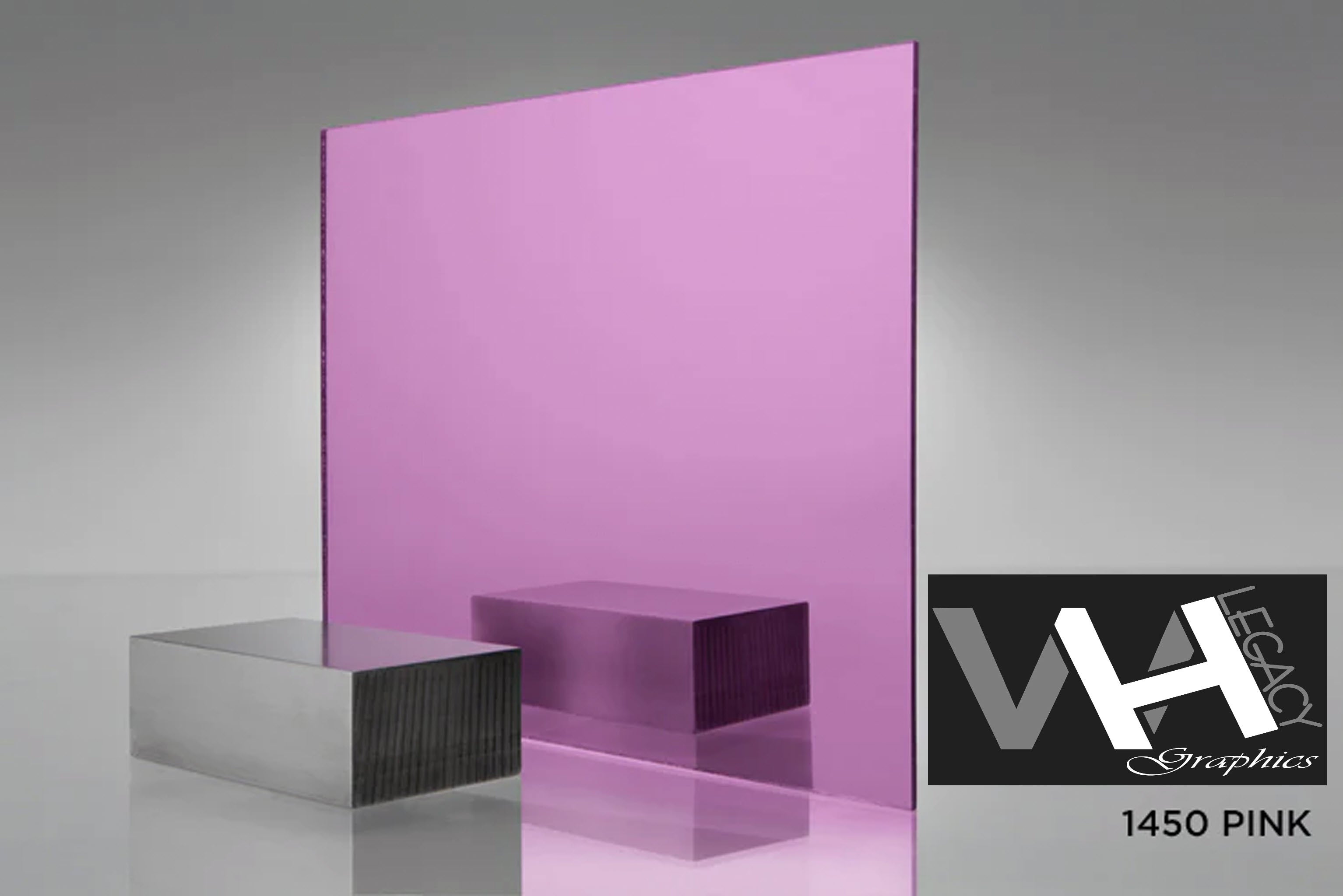 1450 Pink Blank Mirrored Acrylic Sheet - 12 IN X 24 IN