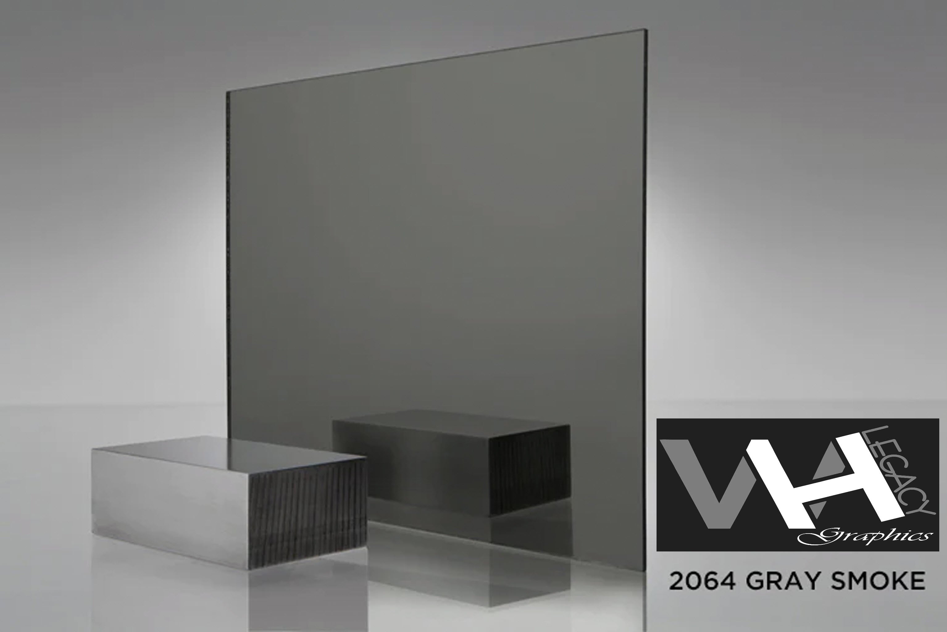 2064 Gray Smoke Blank Mirrored Acrylic Sheet - 12 IN X 24 IN