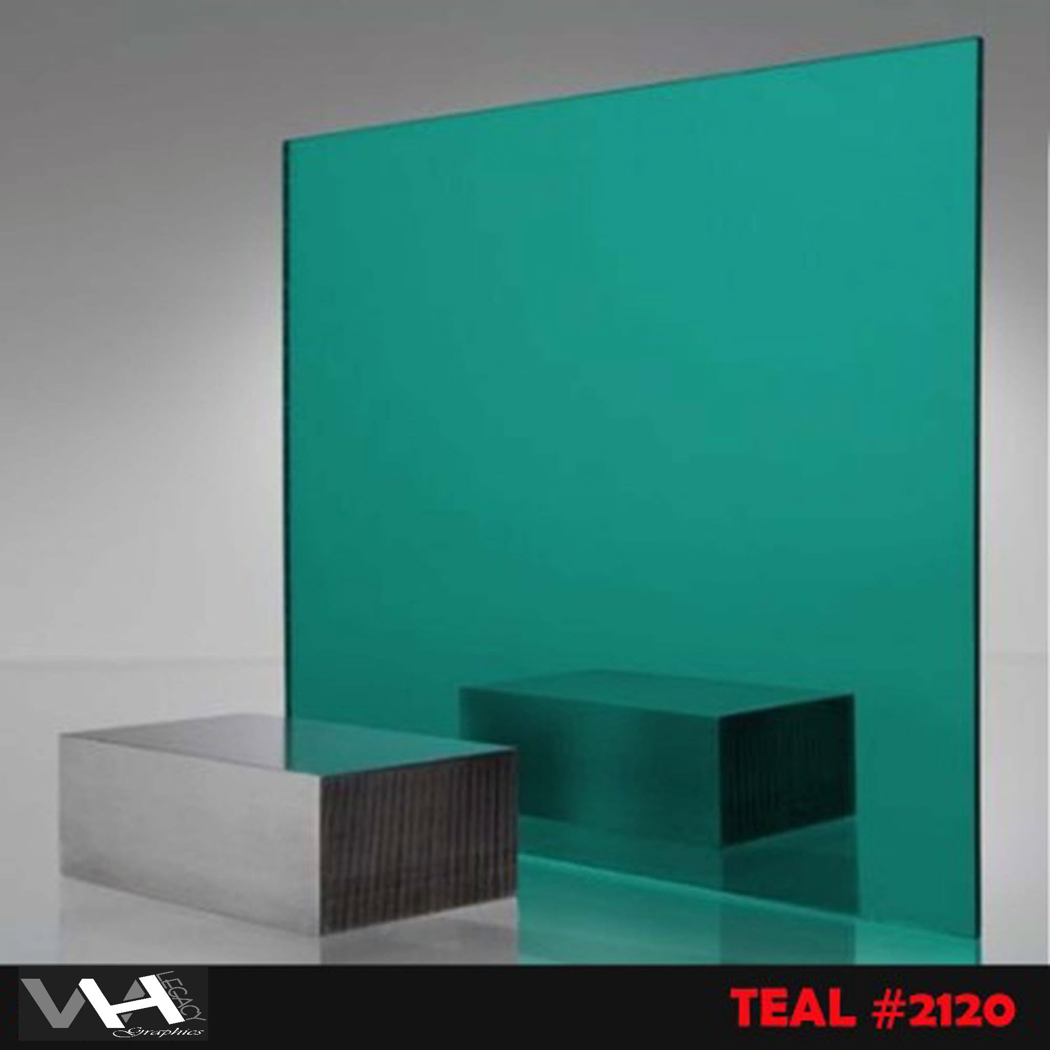 2120 Teal Blank Mirrored Acrylic License Plate - 6 IN X 12 IN