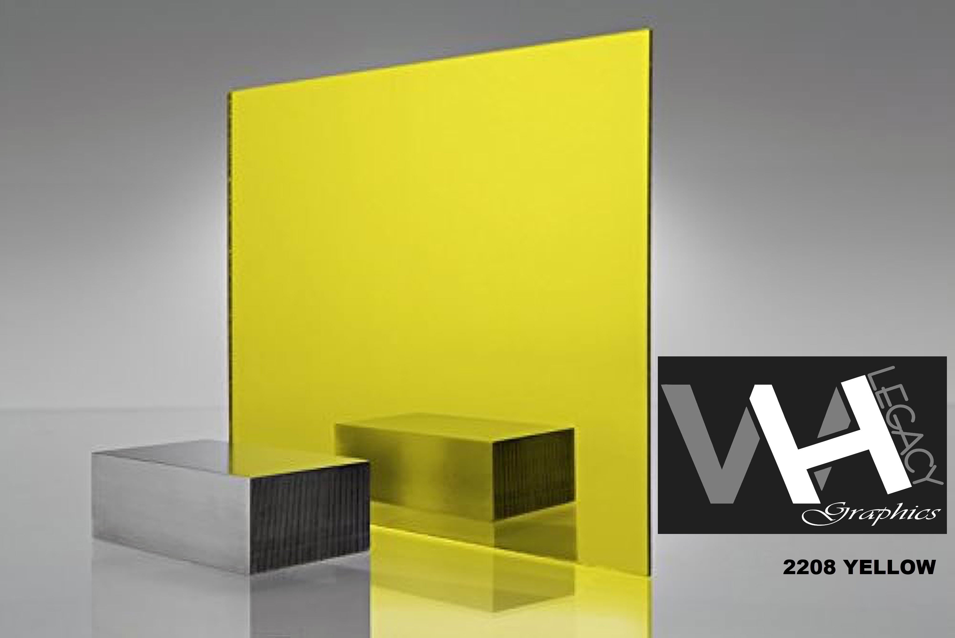 2208 Yellow Blank Mirrored Acrylic Sheet - 12 IN X 24 IN