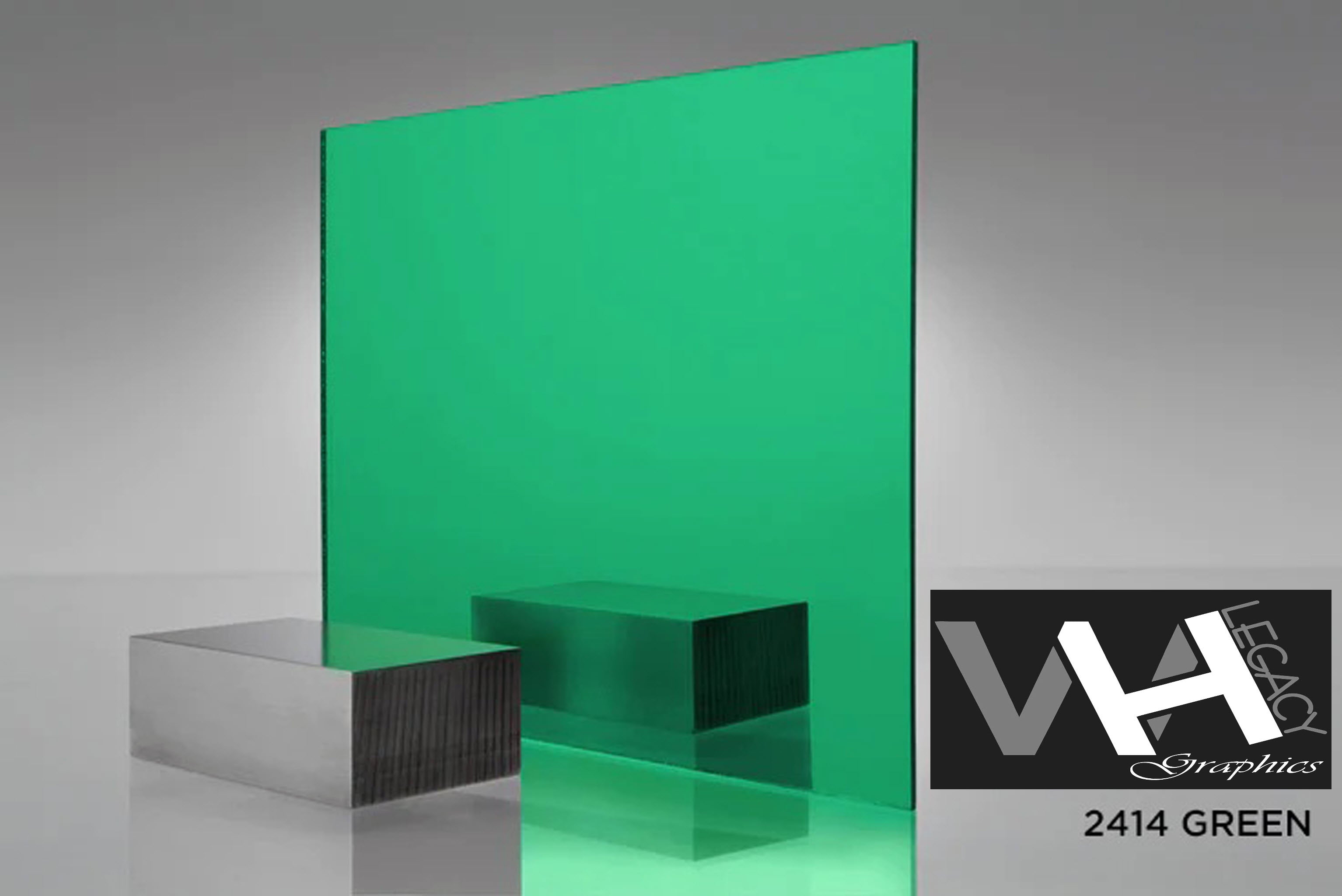 2414 Green Blank Mirrored Acrylic Sheet - 12 IN X 24 IN