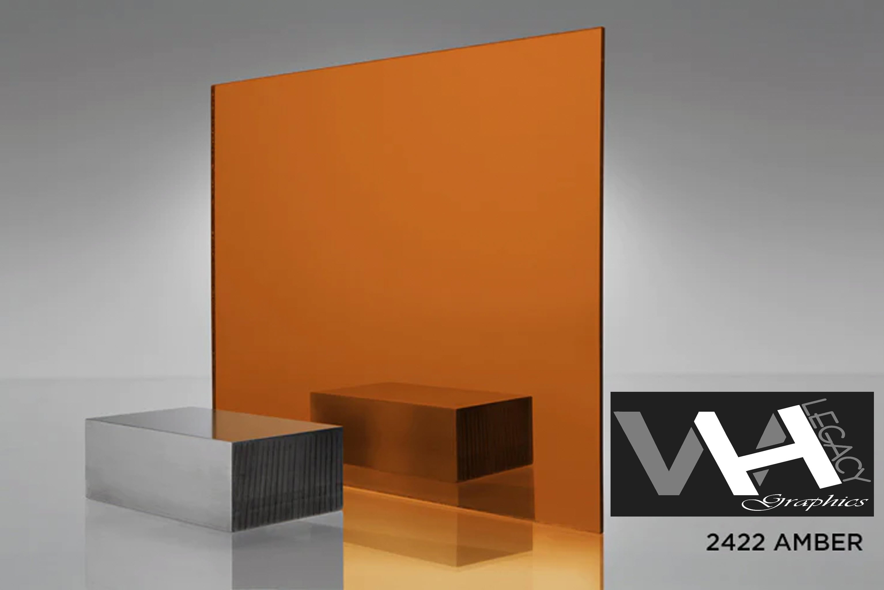 2422 Amber Blank Mirrored Acrylic Sheet - 12 IN X 24 IN