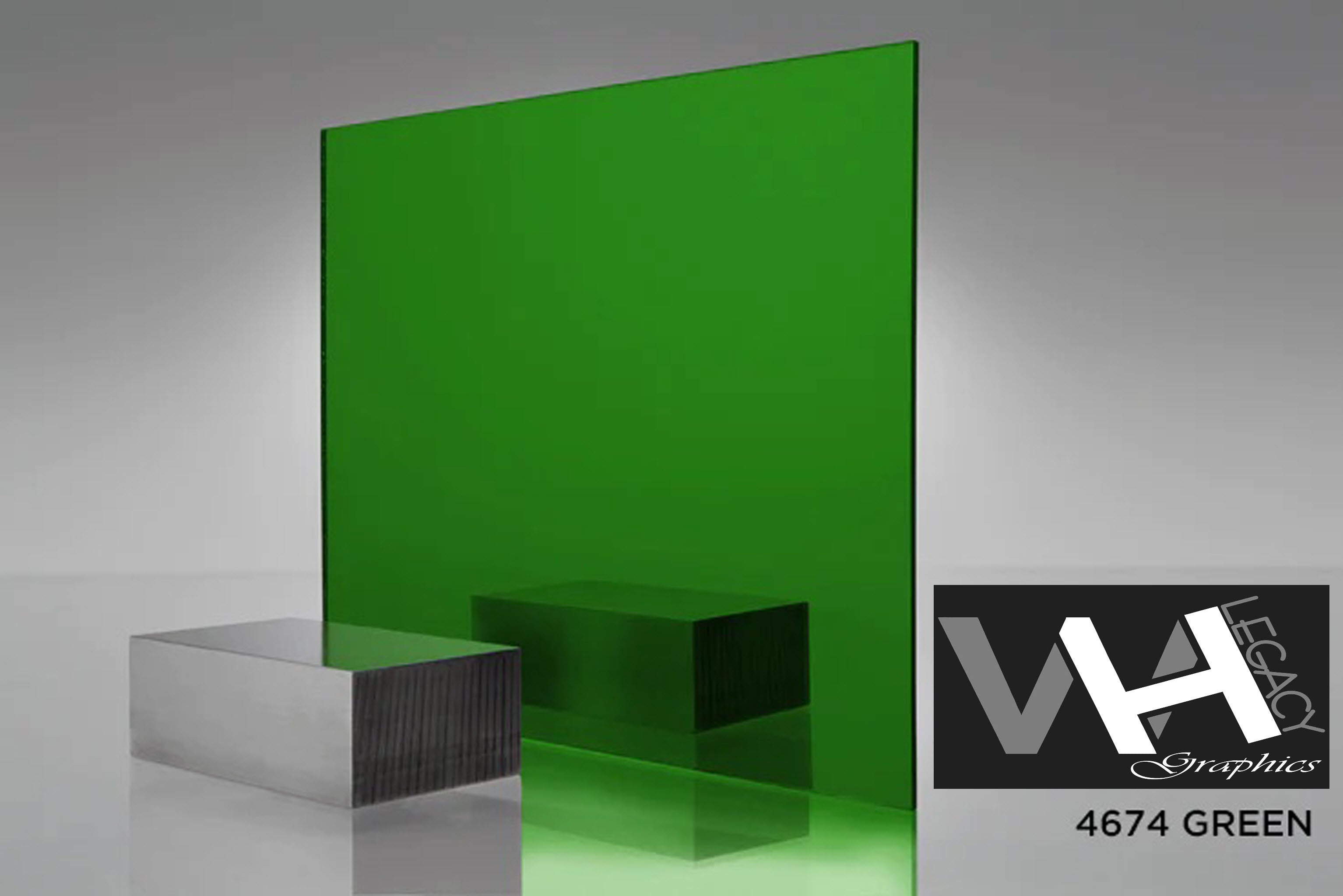 4674 Green Blank Mirrored Acrylic Sheet - 12 IN X 24 IN