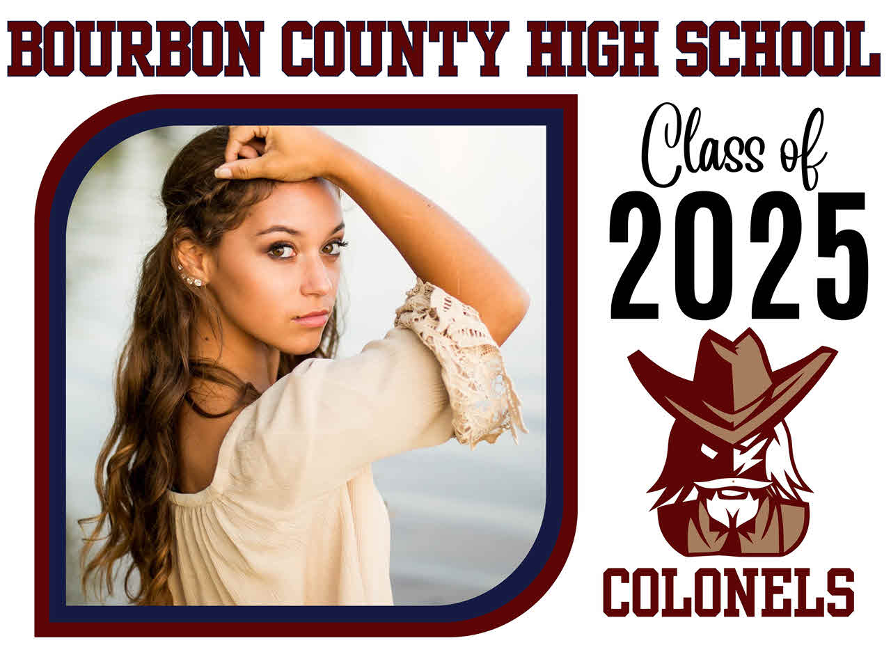 Bourbon County High School Class of 2025 Senior Yard Sign Option 3