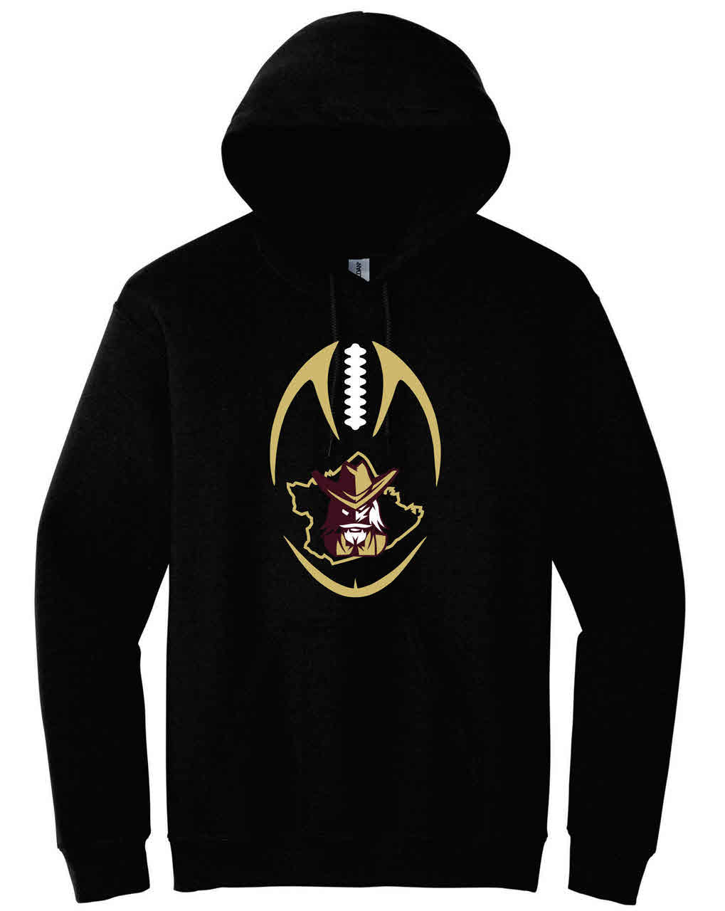 Bourbon County Football Hoodie Outline Colonel V2