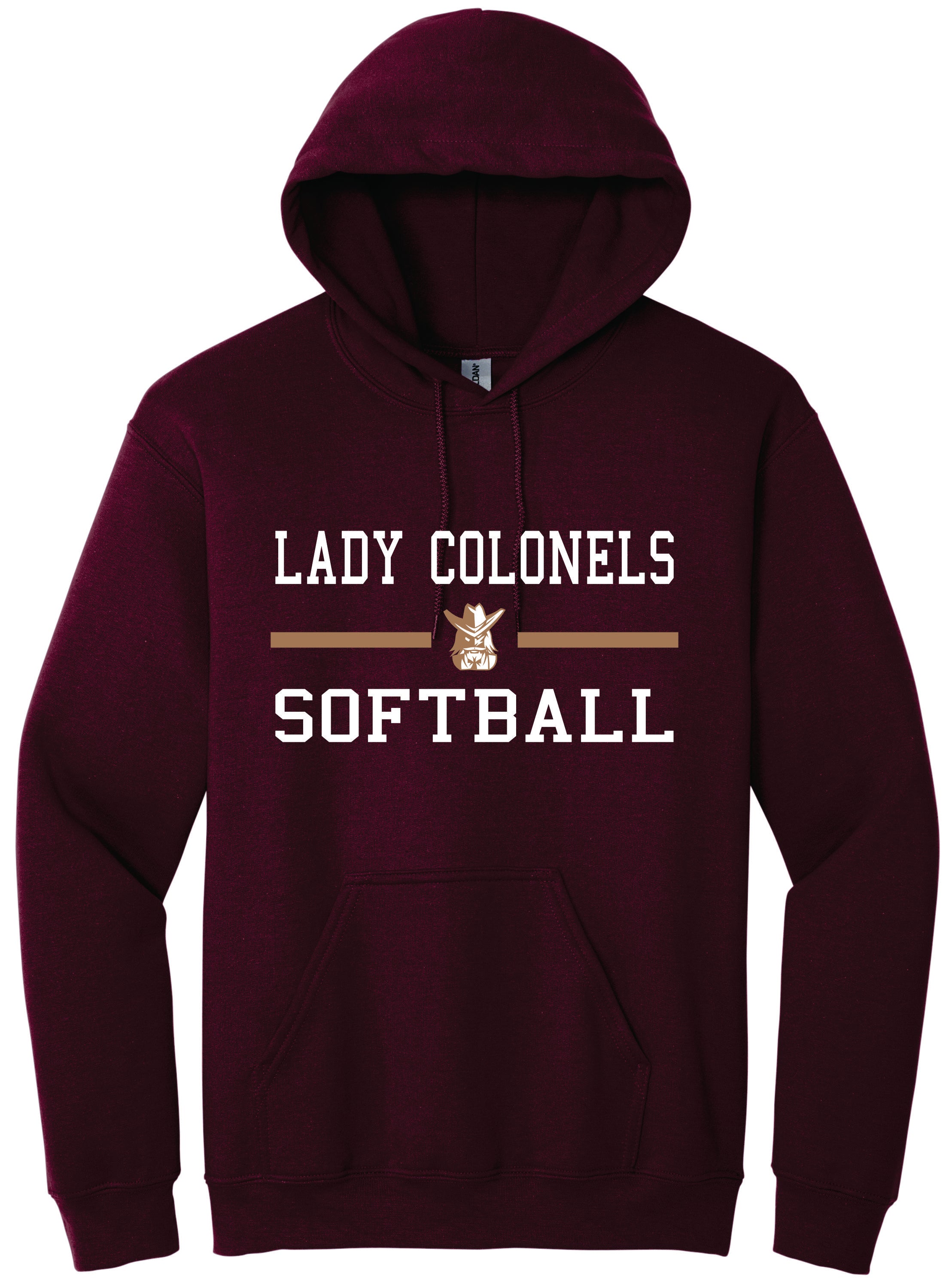 Bourbon County Lady Colonels Softball Maroon Hooded Sweatshirt