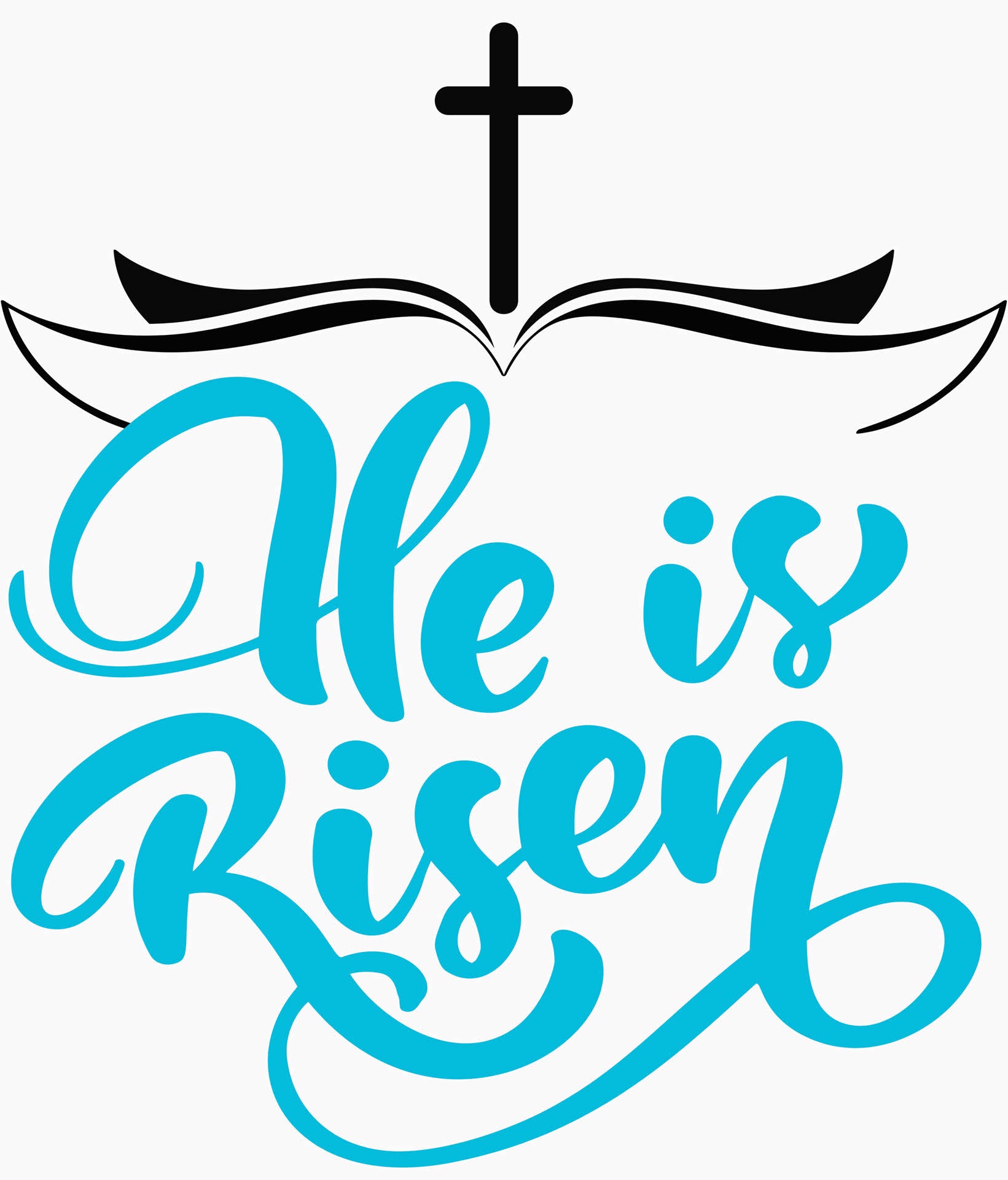 Copy of He Is Risen Cross Over Bible - Easter DTF