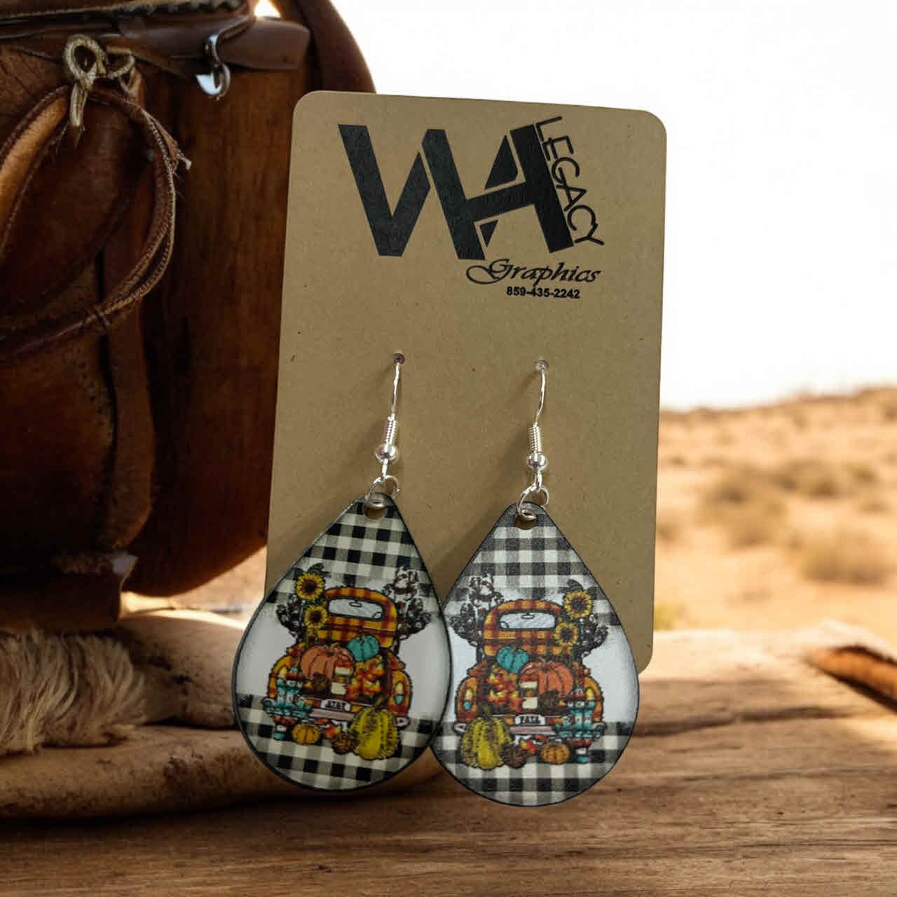 Fall Truck Harvest Earrings - Autumn & Fall Collection