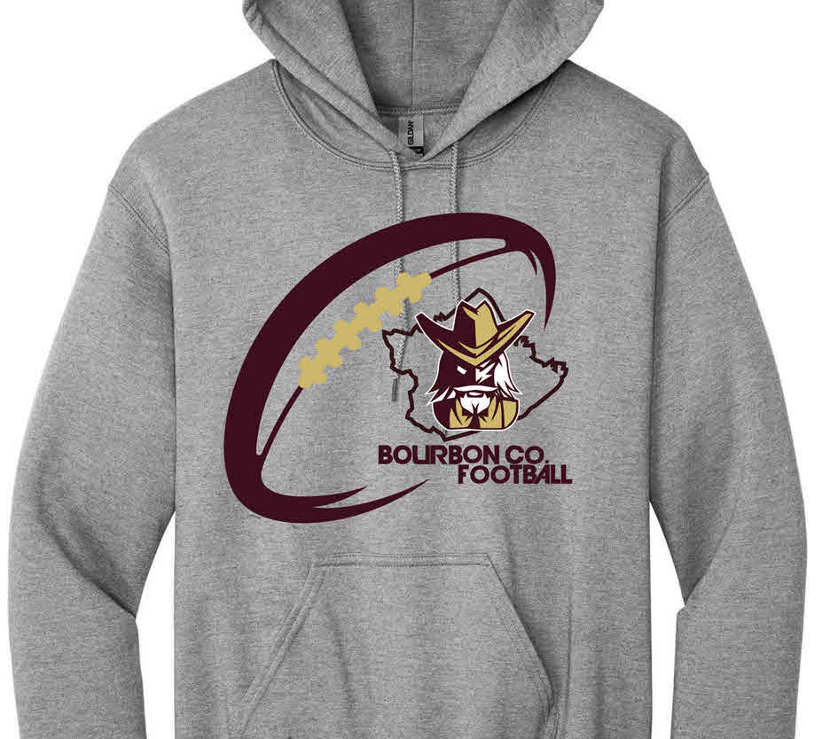 Bourbon County Football Hoodie Outline Colonel