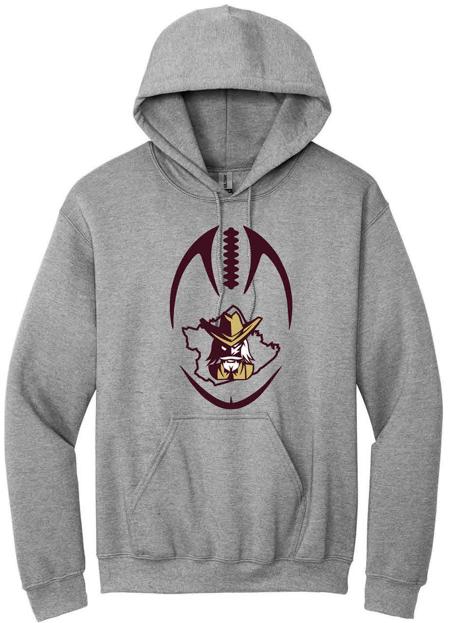 Bourbon County Football Hoodie Outline Colonel V2