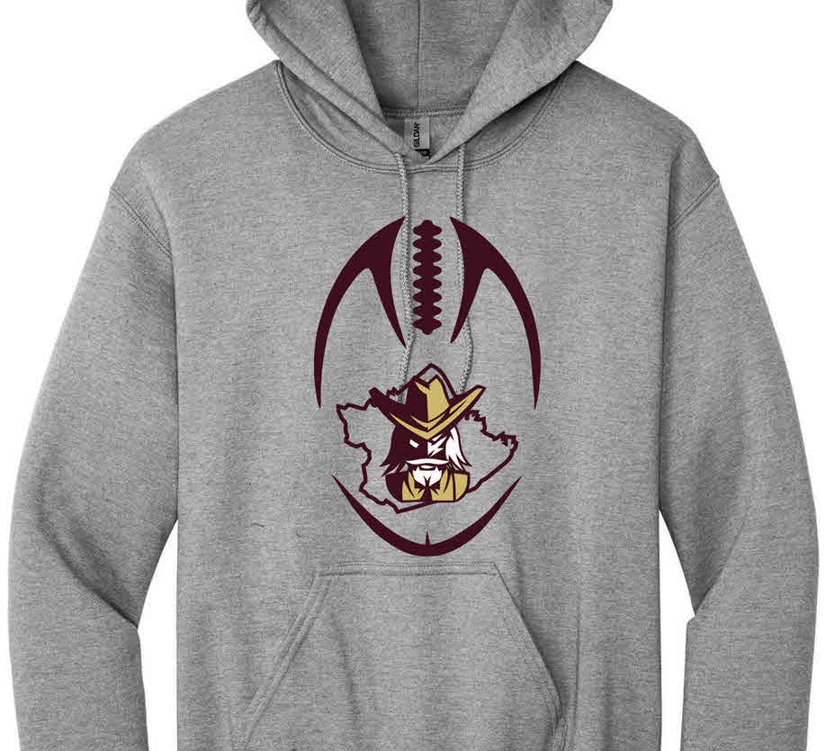 Bourbon County Football Hoodie Outline Colonel V2