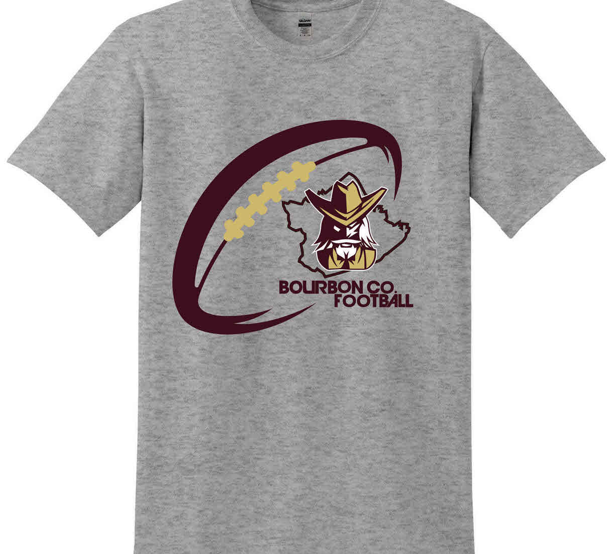 Bourbon County Colonels Football Outline Colonel