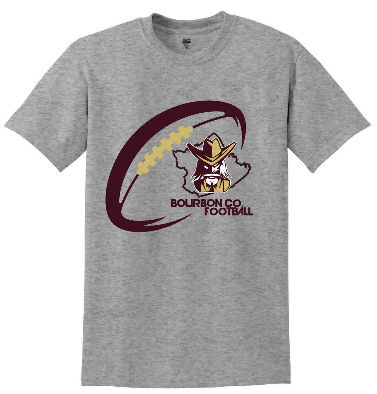 Bourbon County Colonels Football Outline Colonel