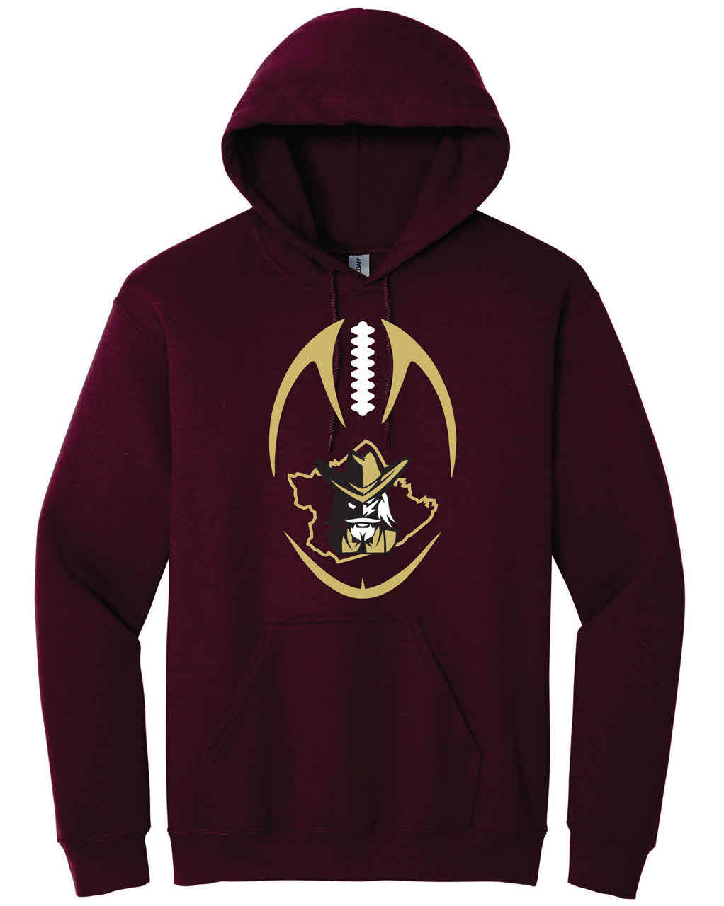 Bourbon County Football Hoodie Outline Colonel V2