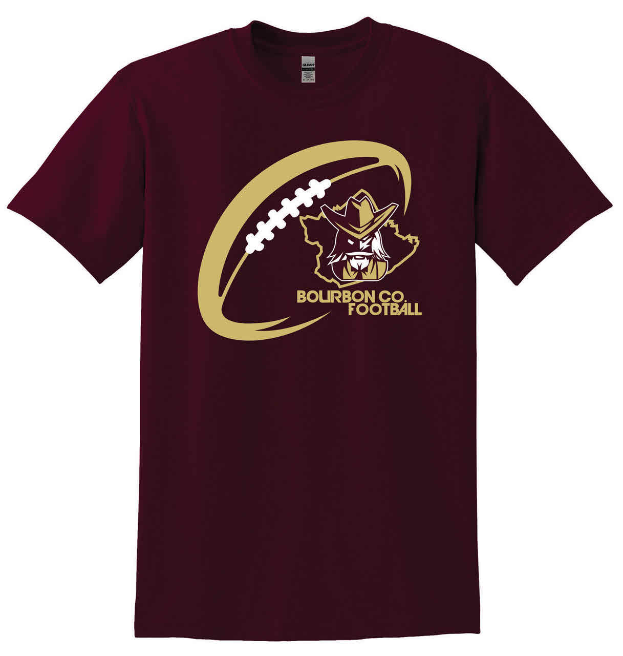 Bourbon County Colonels Football Outline Colonel