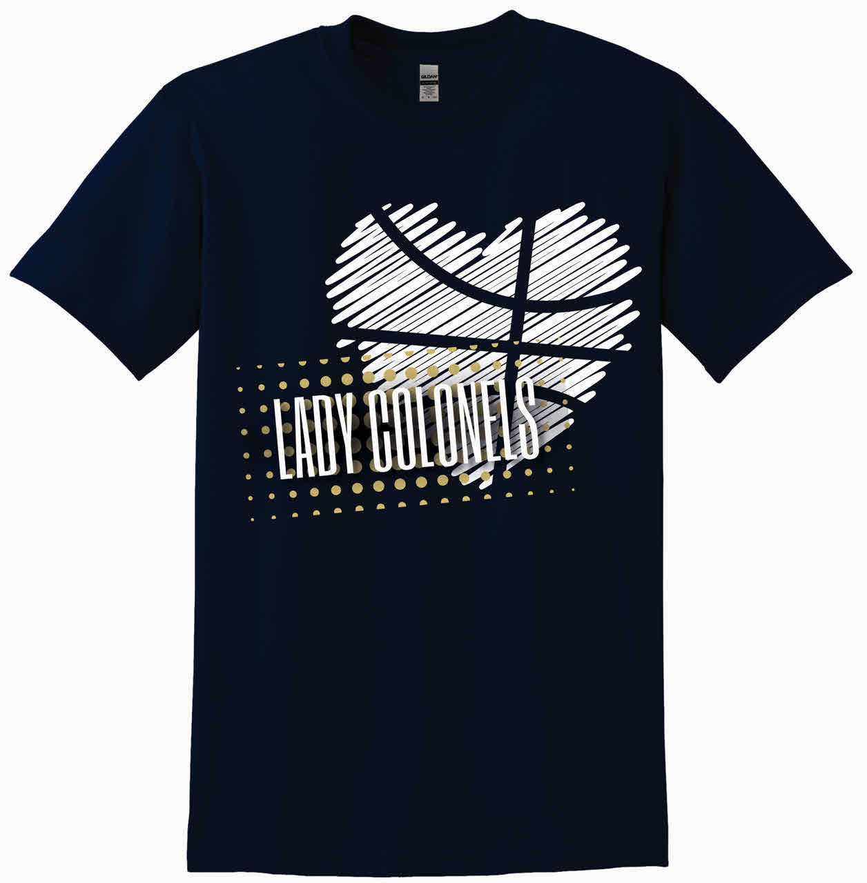 Bourbon County Lady Colonels Basketball Heart T-Shirt