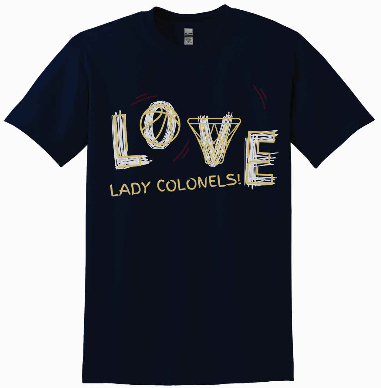 Bourbon County Lady Colonels Basketball Love T-Shirt