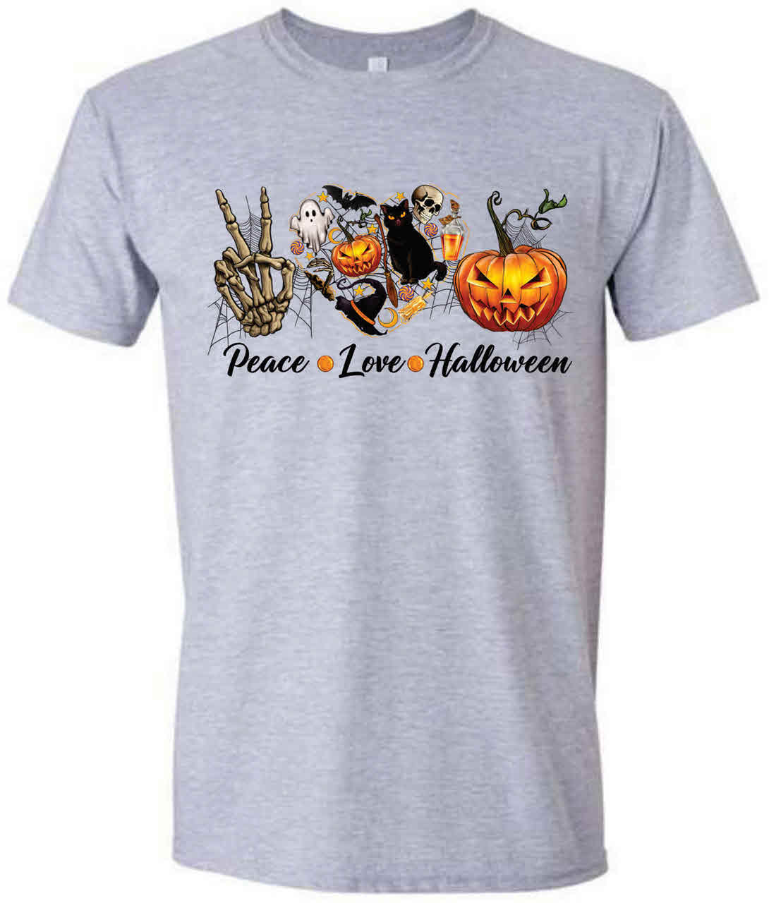 Peace Love & Halloween Soft Style T-Shirt