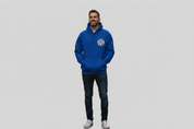 Royal blue hoodie with Springboks Paris KY left chest logo